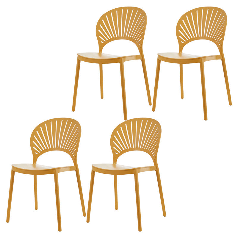 Contemporary Style Dining Plastic Chair Kitchen Open Back Dining Armless Chairs Ginger 4 Piece Set Clearhalo ' kitchen&dining_furn' 'Dining Chairs' 'Dining Tables & Seating' 'dining_chair' 'furn' 'furn_dining_chair' 'Furniture' 'furniture_dining_chair' 'Kitchen & Dining Furniture' 'kitchen' 4468146