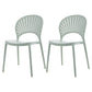 Contemporary Style Dining Plastic Chair Kitchen Open Back Dining Armless Chairs Green 2 Piece Set Clearhalo ' kitchen&dining_furn' 'Dining Chairs' 'Dining Tables & Seating' 'dining_chair' 'furn' 'furn_dining_chair' 'Furniture' 'furniture_dining_chair' 'Kitchen & Dining Furniture' 'kitchen' 4468148