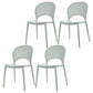 Contemporary Style Dining Plastic Chair Kitchen Open Back Dining Armless Chairs Green 4 Piece Set Clearhalo ' kitchen&dining_furn' 'Dining Chairs' 'Dining Tables & Seating' 'dining_chair' 'furn' 'furn_dining_chair' 'Furniture' 'furniture_dining_chair' 'Kitchen & Dining Furniture' 'kitchen' 4468149