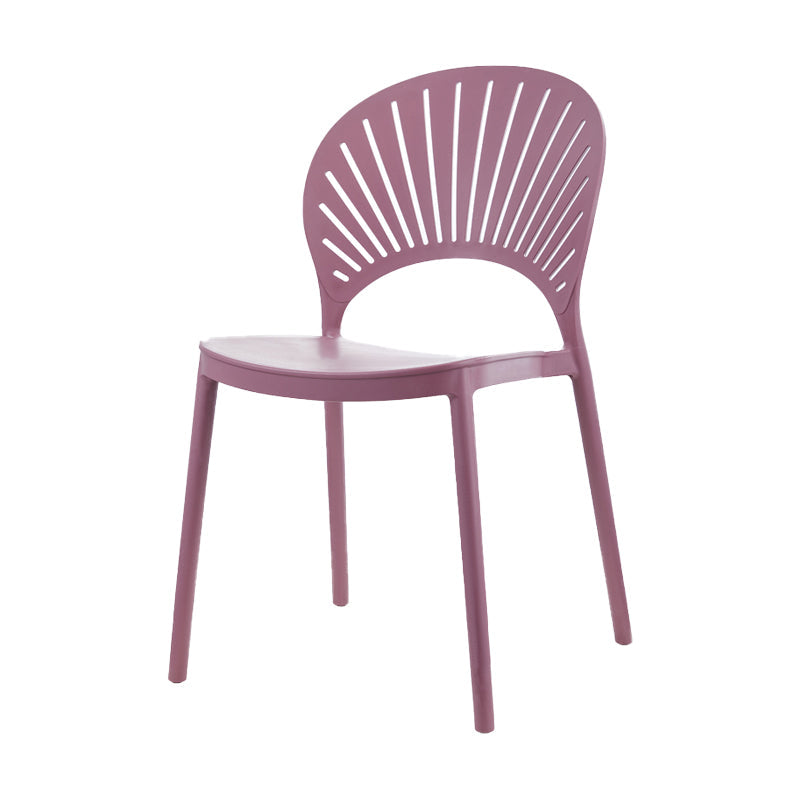 Contemporary Style Dining Plastic Chair Kitchen Open Back Dining Armless Chairs Purple 1 Piece Clearhalo ' kitchen&dining_furn' 'Dining Chairs' 'Dining Tables & Seating' 'dining_chair' 'furn' 'furn_dining_chair' 'Furniture' 'furniture_dining_chair' 'Kitchen & Dining Furniture' 'kitchen' 4468153