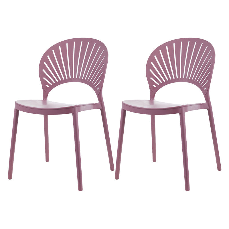 Contemporary Style Dining Plastic Chair Kitchen Open Back Dining Armless Chairs Purple 2 Piece Set Clearhalo ' kitchen&dining_furn' 'Dining Chairs' 'Dining Tables & Seating' 'dining_chair' 'furn' 'furn_dining_chair' 'Furniture' 'furniture_dining_chair' 'Kitchen & Dining Furniture' 'kitchen' 4468154