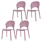 Contemporary Style Dining Plastic Chair Kitchen Open Back Dining Armless Chairs Purple 4 Piece Set Clearhalo ' kitchen&dining_furn' 'Dining Chairs' 'Dining Tables & Seating' 'dining_chair' 'furn' 'furn_dining_chair' 'Furniture' 'furniture_dining_chair' 'Kitchen & Dining Furniture' 'kitchen' 4468155