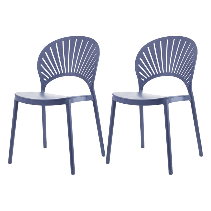 Contemporary Style Dining Plastic Chair Kitchen Open Back Dining Armless Chairs Gray-Blue 2 Piece Set Clearhalo ' kitchen&dining_furn' 'Dining Chairs' 'Dining Tables & Seating' 'dining_chair' 'furn' 'furn_dining_chair' 'Furniture' 'furniture_dining_chair' 'Kitchen & Dining Furniture' 'kitchen' 4468160