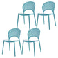 Contemporary Style Dining Plastic Chair Kitchen Open Back Dining Armless Chairs Lake Green 4 Piece Set Clearhalo ' kitchen&dining_furn' 'Dining Chairs' 'Dining Tables & Seating' 'dining_chair' 'furn' 'furn_dining_chair' 'Furniture' 'furniture_dining_chair' 'Kitchen & Dining Furniture' 'kitchen' 4468164