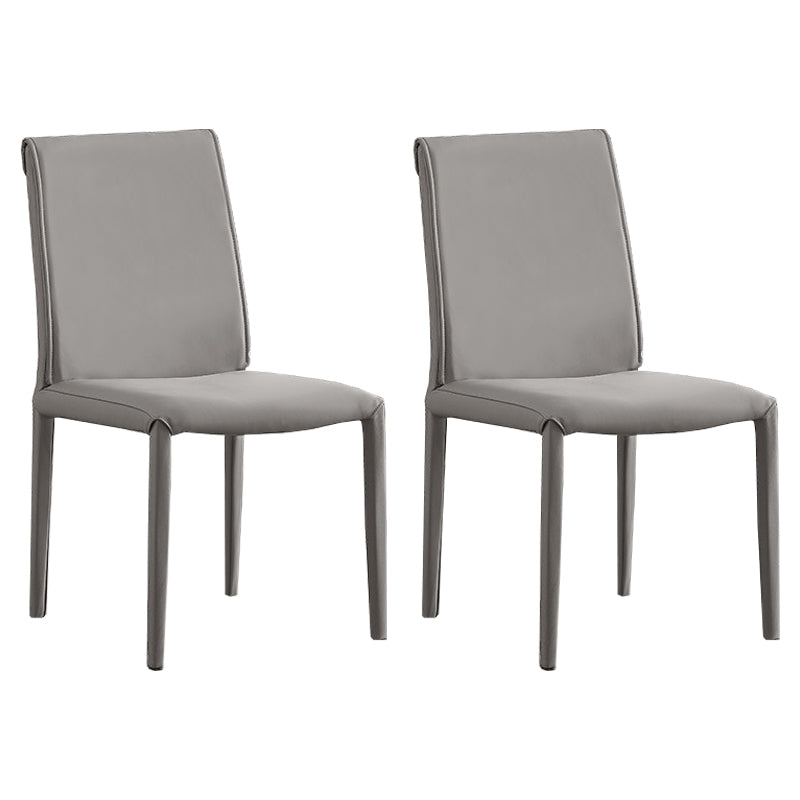 Modern Leather Dining Room Chairs Metal Dining Chairs for Restaurant Use Light Gray 2 Piece Set Clearhalo ' kitchen&dining_furn' 'Dining Chairs' 'Dining Tables & Seating' 'dining_chair' 'furn' 'furn_dining_chair' 'Furniture' 'furniture_dining_chair' 'Kitchen & Dining Furniture' 'kitchen' 4468171