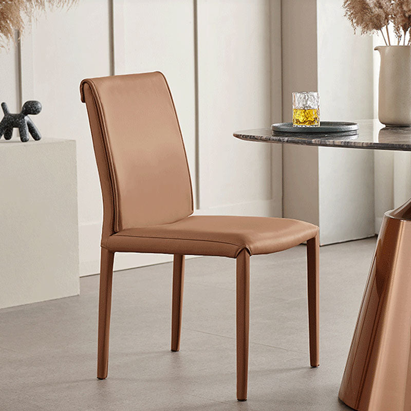 Modern Leather Dining Room Chairs Metal Dining Chairs for Restaurant Use Clearhalo ' kitchen&dining_furn' 'Dining Chairs' 'Dining Tables & Seating' 'dining_chair' 'furn' 'furn_dining_chair' 'Furniture' 'furniture_dining_chair' 'Kitchen & Dining Furniture' 'kitchen' 4468172