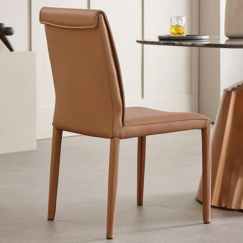 Modern Leather Dining Room Chairs Metal Dining Chairs for Restaurant Use Clearhalo ' kitchen&dining_furn' 'Dining Chairs' 'Dining Tables & Seating' 'dining_chair' 'furn' 'furn_dining_chair' 'Furniture' 'furniture_dining_chair' 'Kitchen & Dining Furniture' 'kitchen' 4468174