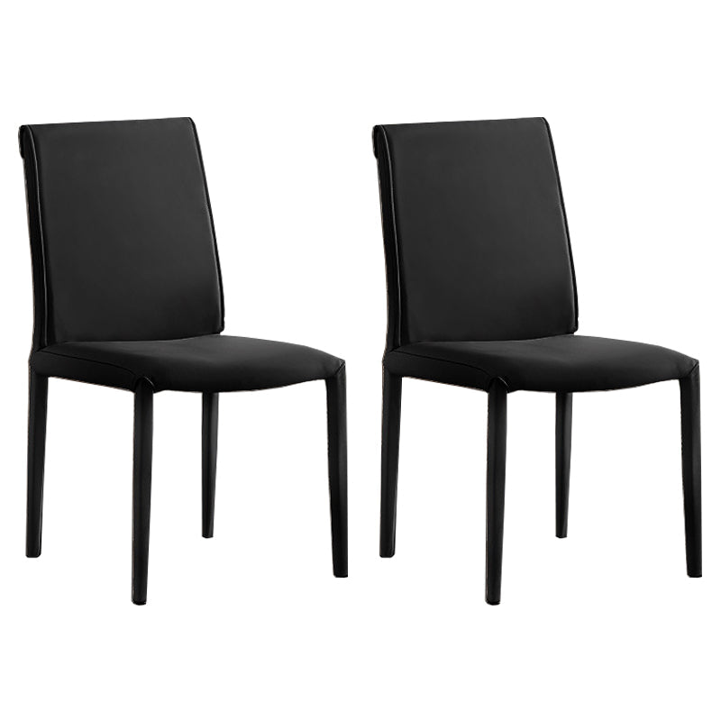 Modern Leather Dining Room Chairs Metal Dining Chairs for Restaurant Use Black 2 Piece Set Clearhalo ' kitchen&dining_furn' 'Dining Chairs' 'Dining Tables & Seating' 'dining_chair' 'furn' 'furn_dining_chair' 'Furniture' 'furniture_dining_chair' 'Kitchen & Dining Furniture' 'kitchen' 4468179
