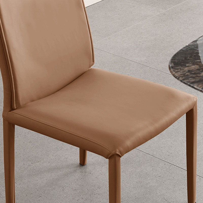 Modern Leather Dining Room Chairs Metal Dining Chairs for Restaurant Use Clearhalo ' kitchen&dining_furn' 'Dining Chairs' 'Dining Tables & Seating' 'dining_chair' 'furn' 'furn_dining_chair' 'Furniture' 'furniture_dining_chair' 'Kitchen & Dining Furniture' 'kitchen' 4468181