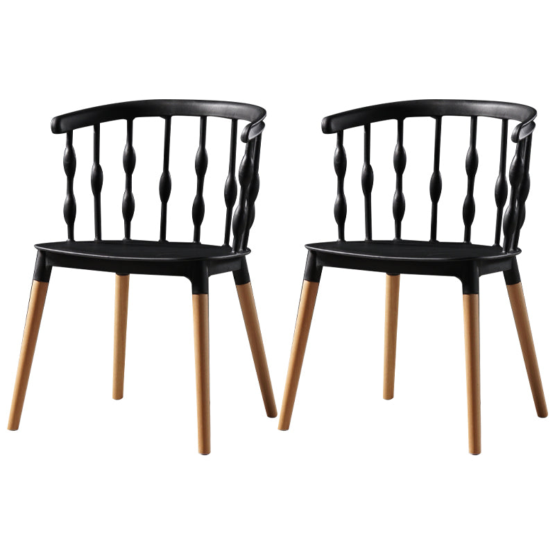 Contemporary Style Dining Wooden Chair Kitchen Wingback Side Arm Chair Black 2 Piece Set Clearhalo ' kitchen&dining_furn' 'Dining Chairs' 'Dining Tables & Seating' 'dining_chair' 'furn' 'furn_dining_chair' 'Furniture' 'furniture_dining_chair' 'Kitchen & Dining Furniture' 'kitchen' 4468186
