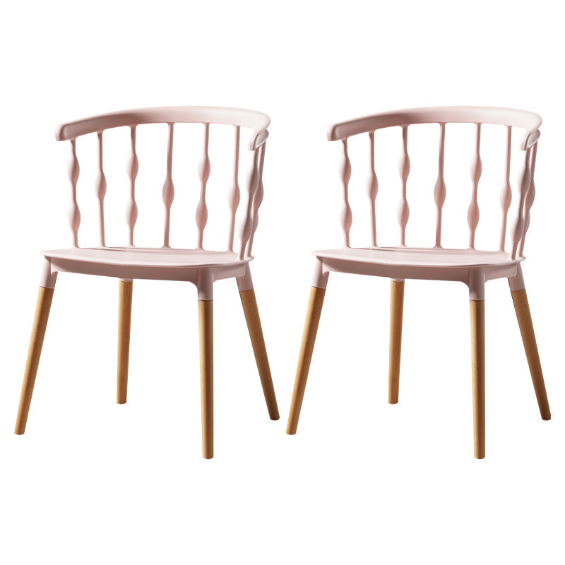 Contemporary Style Dining Wooden Chair Kitchen Wingback Side Arm Chair Pink 2 Piece Set Clearhalo ' kitchen&dining_furn' 'Dining Chairs' 'Dining Tables & Seating' 'dining_chair' 'furn' 'furn_dining_chair' 'Furniture' 'furniture_dining_chair' 'Kitchen & Dining Furniture' 'kitchen' 4468191
