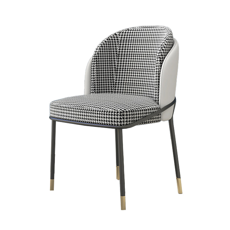 Glam Metal Dining Room Chair Armless Upholstered Dining Chairs for Home Use Grey 1 Piece Clearhalo ' kitchen&dining_furn' 'Dining Chairs' 'Dining Tables & Seating' 'dining_chair' 'furn' 'furn_dining_chair' 'Furniture' 'furniture_dining_chair' 'Kitchen & Dining Furniture' 'kitchen' 4468205