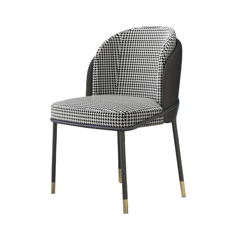 Glam Metal Dining Room Chair Armless Upholstered Dining Chairs for Home Use Black 1 Piece Clearhalo ' kitchen&dining_furn' 'Dining Chairs' 'Dining Tables & Seating' 'dining_chair' 'furn' 'furn_dining_chair' 'Furniture' 'furniture_dining_chair' 'Kitchen & Dining Furniture' 'kitchen' 4468210