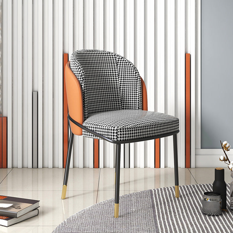 Glam Metal Dining Room Chair Armless Upholstered Dining Chairs for Home Use Clearhalo ' kitchen&dining_furn' 'Dining Chairs' 'Dining Tables & Seating' 'dining_chair' 'furn' 'furn_dining_chair' 'Furniture' 'furniture_dining_chair' 'Kitchen & Dining Furniture' 'kitchen' 4468211