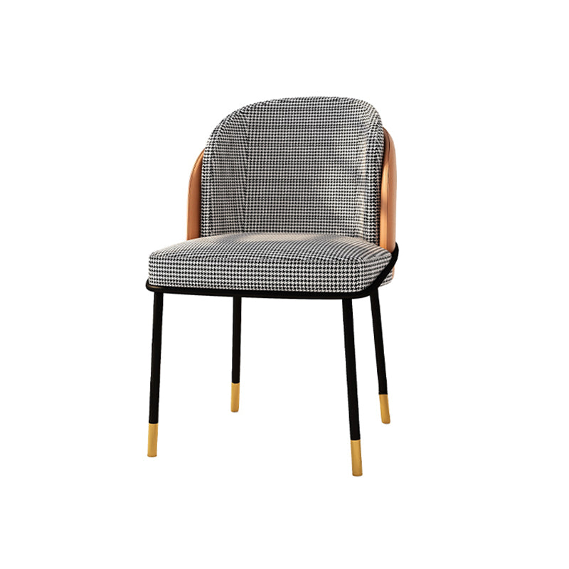 Glam Metal Dining Room Chair Armless Upholstered Dining Chairs for Home Use Clearhalo ' kitchen&dining_furn' 'Dining Chairs' 'Dining Tables & Seating' 'dining_chair' 'furn' 'furn_dining_chair' 'Furniture' 'furniture_dining_chair' 'Kitchen & Dining Furniture' 'kitchen' 4468212