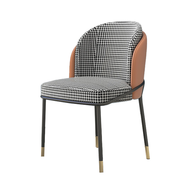 Glam Metal Dining Room Chair Armless Upholstered Dining Chairs for Home Use Orange 1 Piece Clearhalo ' kitchen&dining_furn' 'Dining Chairs' 'Dining Tables & Seating' 'dining_chair' 'furn' 'furn_dining_chair' 'Furniture' 'furniture_dining_chair' 'Kitchen & Dining Furniture' 'kitchen' 4468221