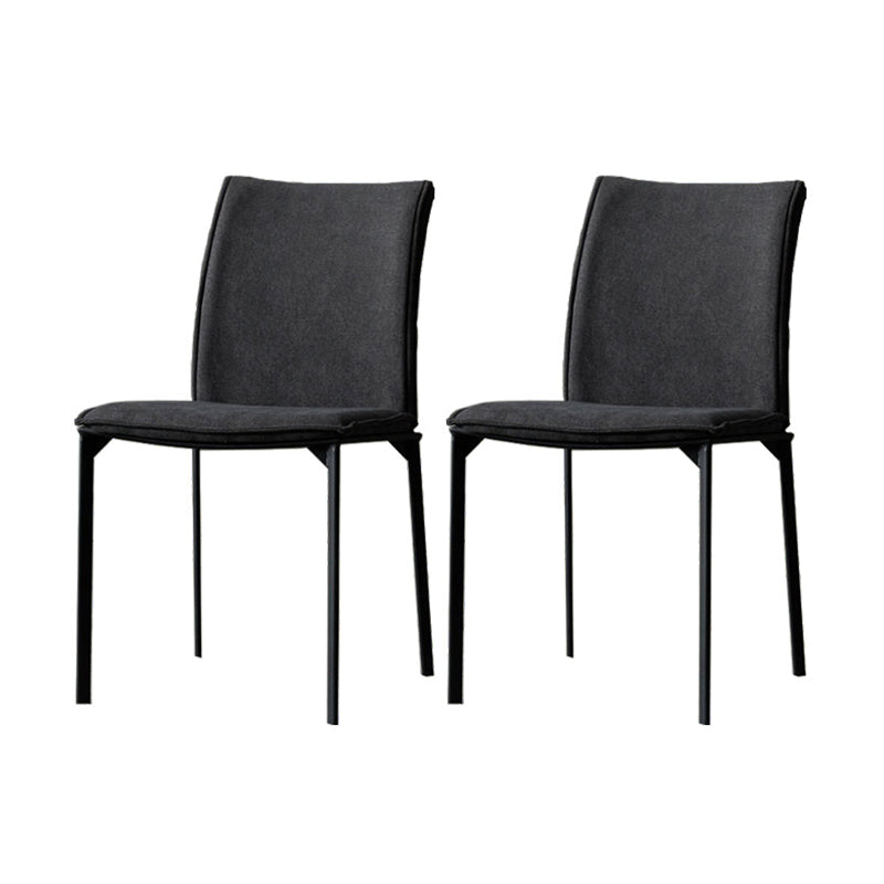 Modern Style Dining Chair Metal Dining Armless Side Chairs for Kitchen Dark Gray 2 Piece Set Clearhalo ' kitchen&dining_furn' 'Dining Chairs' 'Dining Tables & Seating' 'dining_chair' 'furn' 'furn_dining_chair' 'Furniture' 'furniture_dining_chair' 'Kitchen & Dining Furniture' 'kitchen' 4468227