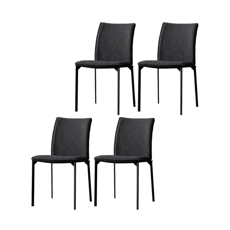Modern Style Dining Chair Metal Dining Armless Side Chairs for Kitchen Dark Gray 4 Piece Set Clearhalo ' kitchen&dining_furn' 'Dining Chairs' 'Dining Tables & Seating' 'dining_chair' 'furn' 'furn_dining_chair' 'Furniture' 'furniture_dining_chair' 'Kitchen & Dining Furniture' 'kitchen' 4468229