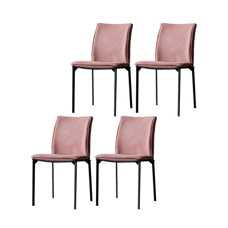 Modern Style Dining Chair Metal Dining Armless Side Chairs for Kitchen Pink 4 Piece Set Clearhalo ' kitchen&dining_furn' 'Dining Chairs' 'Dining Tables & Seating' 'dining_chair' 'furn' 'furn_dining_chair' 'Furniture' 'furniture_dining_chair' 'Kitchen & Dining Furniture' 'kitchen' 4468242