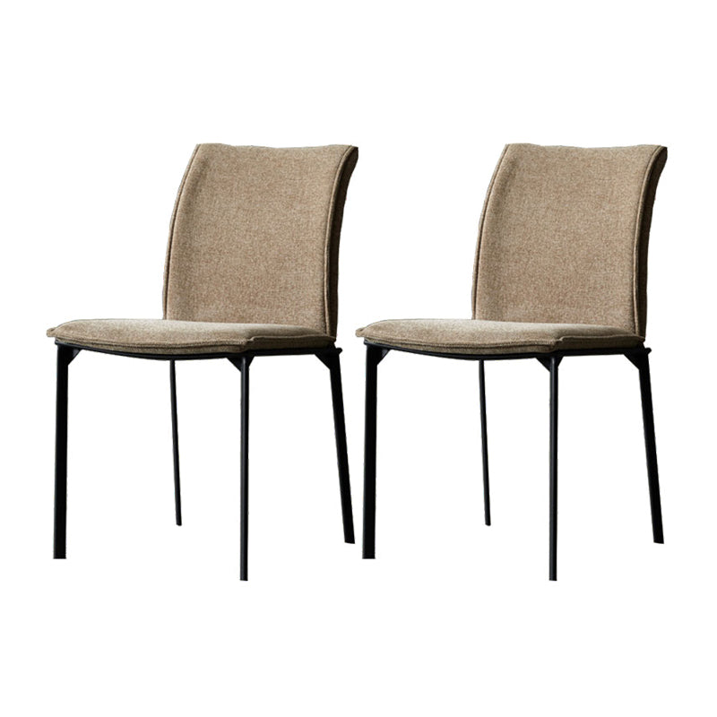 Modern Style Dining Chair Metal Dining Armless Side Chairs for Kitchen Khaki 2 Piece Set Clearhalo ' kitchen&dining_furn' 'Dining Chairs' 'Dining Tables & Seating' 'dining_chair' 'furn' 'furn_dining_chair' 'Furniture' 'furniture_dining_chair' 'Kitchen & Dining Furniture' 'kitchen' 4468245