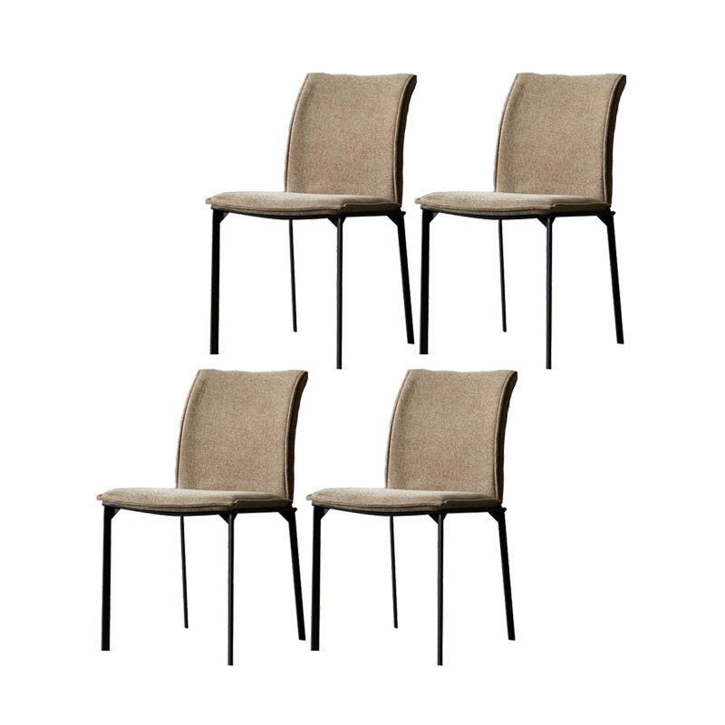 Modern Style Dining Chair Metal Dining Armless Side Chairs for Kitchen Khaki 4 Piece Set Clearhalo ' kitchen&dining_furn' 'Dining Chairs' 'Dining Tables & Seating' 'dining_chair' 'furn' 'furn_dining_chair' 'Furniture' 'furniture_dining_chair' 'Kitchen & Dining Furniture' 'kitchen' 4468247