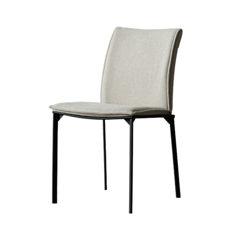 Modern Style Dining Chair Metal Dining Armless Side Chairs for Kitchen Off-White 1 Piece Clearhalo ' kitchen&dining_furn' 'Dining Chairs' 'Dining Tables & Seating' 'dining_chair' 'furn' 'furn_dining_chair' 'Furniture' 'furniture_dining_chair' 'Kitchen & Dining Furniture' 'kitchen' 4468252