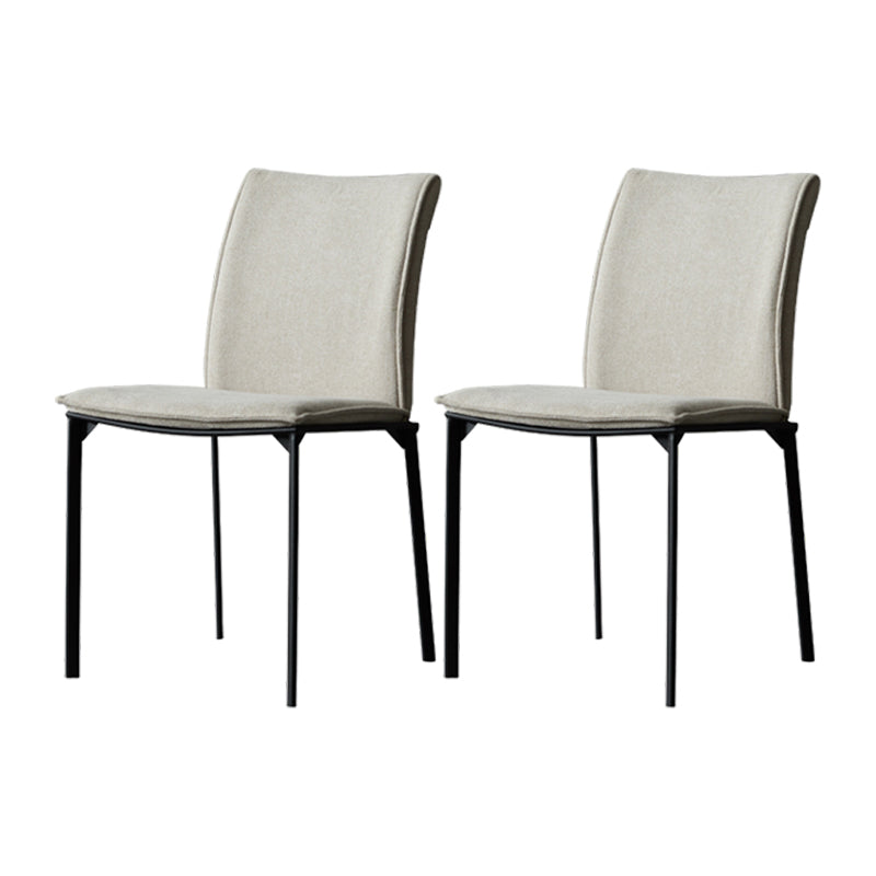 Modern Style Dining Chair Metal Dining Armless Side Chairs for Kitchen Off-White 2 Piece Set Clearhalo ' kitchen&dining_furn' 'Dining Chairs' 'Dining Tables & Seating' 'dining_chair' 'furn' 'furn_dining_chair' 'Furniture' 'furniture_dining_chair' 'Kitchen & Dining Furniture' 'kitchen' 4468253