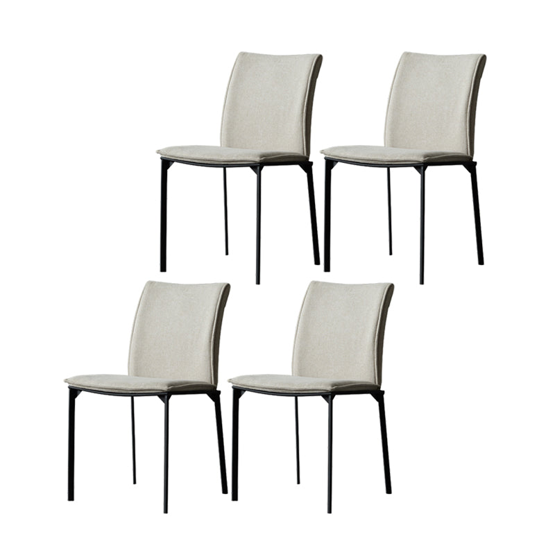 Modern Style Dining Chair Metal Dining Armless Side Chairs for Kitchen Off-White 4 Piece Set Clearhalo ' kitchen&dining_furn' 'Dining Chairs' 'Dining Tables & Seating' 'dining_chair' 'furn' 'furn_dining_chair' 'Furniture' 'furniture_dining_chair' 'Kitchen & Dining Furniture' 'kitchen' 4468254