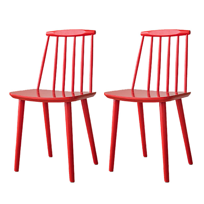 Contemporary Homestay Slat Back Side Chair Solid Wood Dining Chair for Kitchen Red 2 Piece Set Clearhalo ' kitchen&dining_furn' 'Dining Chairs' 'Dining Tables & Seating' 'dining_chair' 'furn' 'furn_dining_chair' 'Furniture' 'furniture_dining_chair' 'Kitchen & Dining Furniture' 'kitchen' 4468259