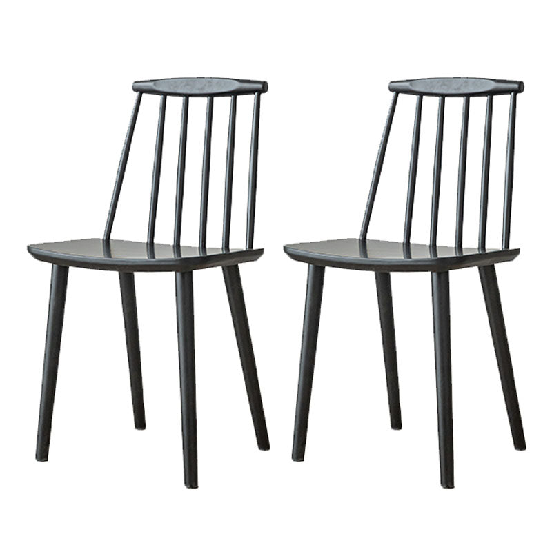 Contemporary Homestay Slat Back Side Chair Solid Wood Dining Chair for Kitchen Black 2 Piece Set Clearhalo ' kitchen&dining_furn' 'Dining Chairs' 'Dining Tables & Seating' 'dining_chair' 'furn' 'furn_dining_chair' 'Furniture' 'furniture_dining_chair' 'Kitchen & Dining Furniture' 'kitchen' 4468260