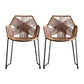 Industrial Design Open Back Dining Side Chairs Rattan Patio Dining Side Chair Coffee 2 Piece Set Clearhalo ' kitchen&dining_furn' 'Dining Chairs' 'Dining Tables & Seating' 'dining_chair' 'furn' 'furn_dining_chair' 'Furniture' 'furniture_dining_chair' 'Kitchen & Dining Furniture' 'kitchen' 4468276