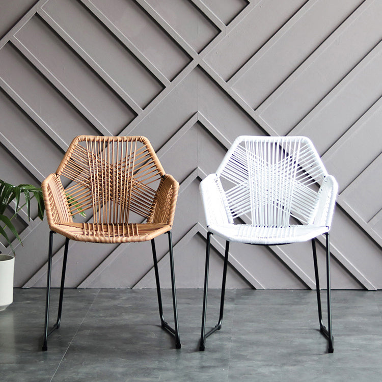 Industrial Design Open Back Dining Side Chairs Rattan Patio Dining Side Chair Clearhalo ' kitchen&dining_furn' 'Dining Chairs' 'Dining Tables & Seating' 'dining_chair' 'furn' 'furn_dining_chair' 'Furniture' 'furniture_dining_chair' 'Kitchen & Dining Furniture' 'kitchen' 4468279