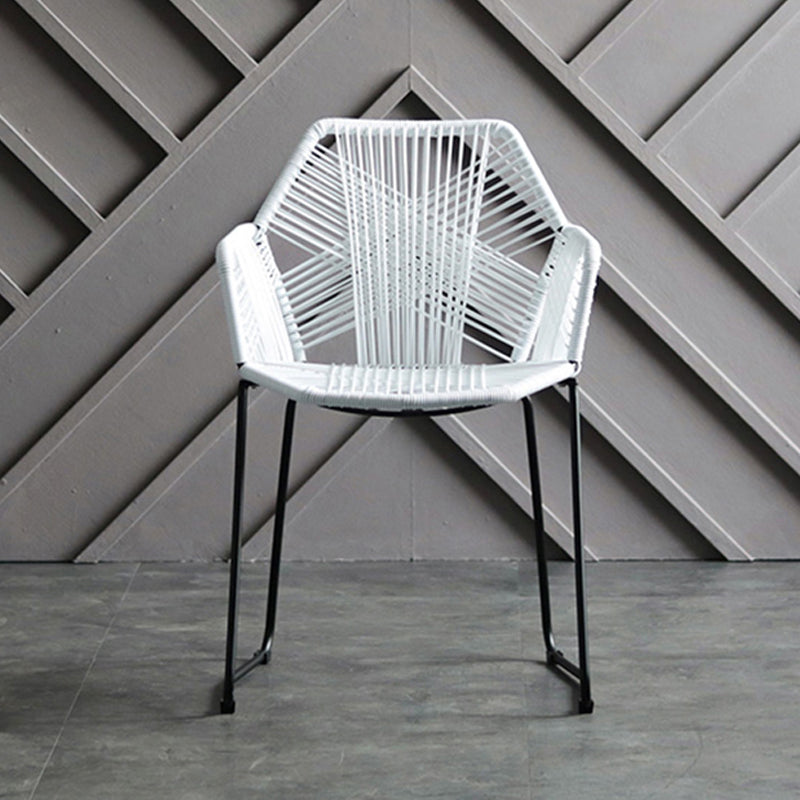 Industrial Design Open Back Dining Side Chairs Rattan Patio Dining Side Chair White 1 Piece Clearhalo ' kitchen&dining_furn' 'Dining Chairs' 'Dining Tables & Seating' 'dining_chair' 'furn' 'furn_dining_chair' 'Furniture' 'furniture_dining_chair' 'Kitchen & Dining Furniture' 'kitchen' 4468280