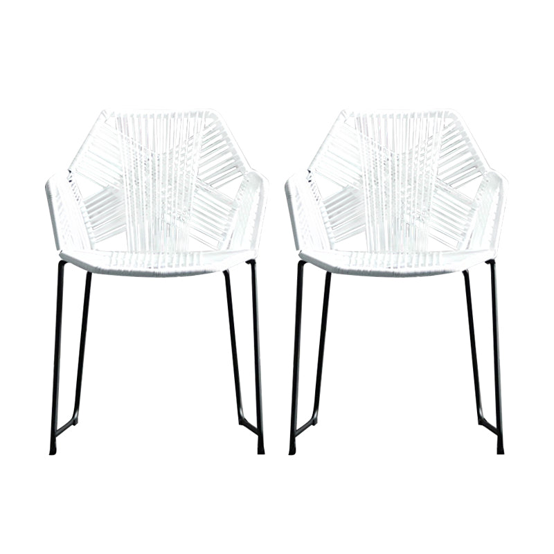 Industrial Design Open Back Dining Side Chairs Rattan Patio Dining Side Chair White 2 Piece Set Clearhalo ' kitchen&dining_furn' 'Dining Chairs' 'Dining Tables & Seating' 'dining_chair' 'furn' 'furn_dining_chair' 'Furniture' 'furniture_dining_chair' 'Kitchen & Dining Furniture' 'kitchen' 4468282