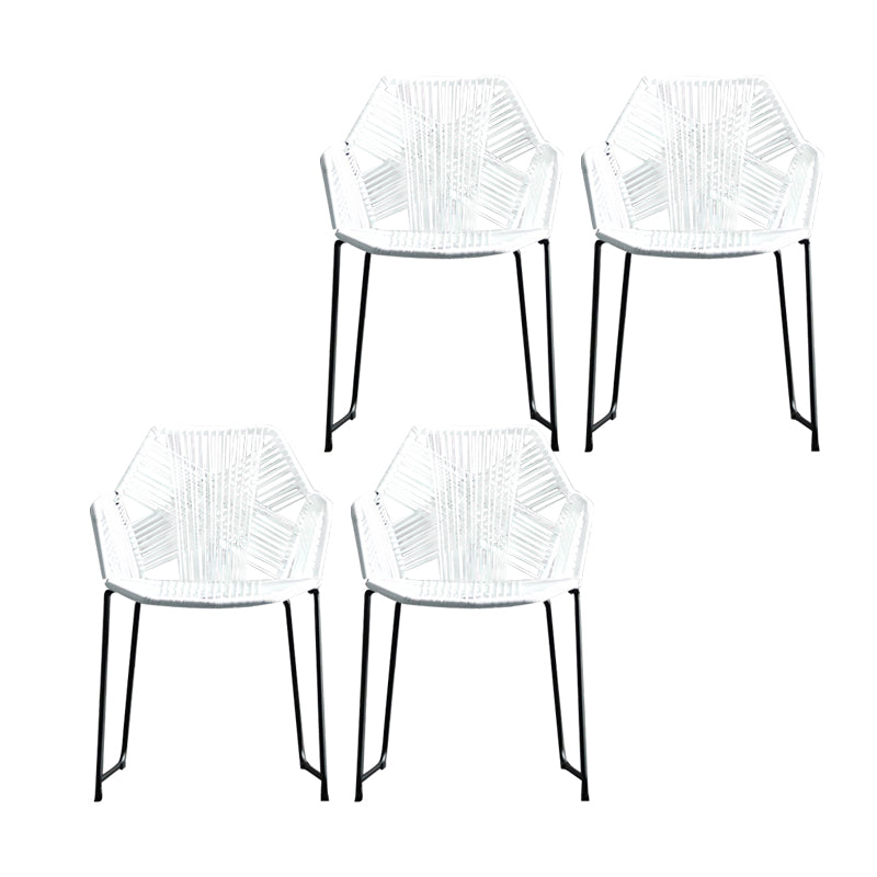 Industrial Design Open Back Dining Side Chairs Rattan Patio Dining Side Chair White 4 Piece Set Clearhalo ' kitchen&dining_furn' 'Dining Chairs' 'Dining Tables & Seating' 'dining_chair' 'furn' 'furn_dining_chair' 'Furniture' 'furniture_dining_chair' 'Kitchen & Dining Furniture' 'kitchen' 4468284