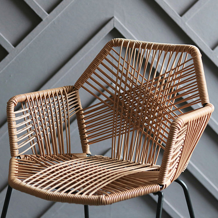 Industrial Design Open Back Dining Side Chairs Rattan Patio Dining Side Chair Clearhalo ' kitchen&dining_furn' 'Dining Chairs' 'Dining Tables & Seating' 'dining_chair' 'furn' 'furn_dining_chair' 'Furniture' 'furniture_dining_chair' 'Kitchen & Dining Furniture' 'kitchen' 4468285