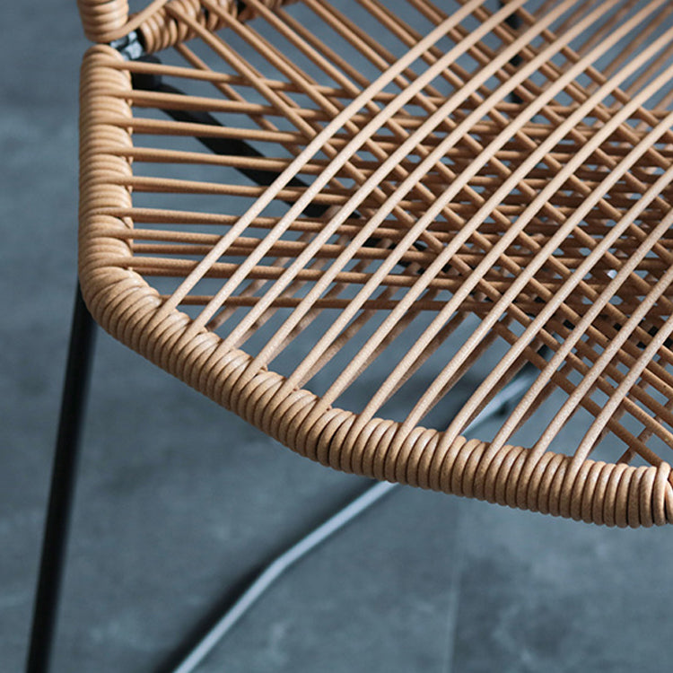 Industrial Design Open Back Dining Side Chairs Rattan Patio Dining Side Chair Clearhalo ' kitchen&dining_furn' 'Dining Chairs' 'Dining Tables & Seating' 'dining_chair' 'furn' 'furn_dining_chair' 'Furniture' 'furniture_dining_chair' 'Kitchen & Dining Furniture' 'kitchen' 4468287