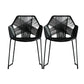 Industrial Design Open Back Dining Side Chairs Rattan Patio Dining Side Chair Black 2 Piece Set Clearhalo ' kitchen&dining_furn' 'Dining Chairs' 'Dining Tables & Seating' 'dining_chair' 'furn' 'furn_dining_chair' 'Furniture' 'furniture_dining_chair' 'Kitchen & Dining Furniture' 'kitchen' 4468289