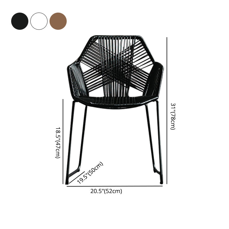 Industrial Design Open Back Dining Side Chairs Rattan Patio Dining Side Chair Clearhalo ' kitchen&dining_furn' 'Dining Chairs' 'Dining Tables & Seating' 'dining_chair' 'furn' 'furn_dining_chair' 'Furniture' 'furniture_dining_chair' 'Kitchen & Dining Furniture' 'kitchen' 4468293