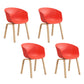 Contemporary Home Solid Back Arm Chair Leather Matte Finish Dining Chair Red Set of 4 Clearhalo ' kitchen&dining_furn' 'Dining Chairs' 'Dining Tables & Seating' 'dining_chair' 'Furniture' 'furniture_dining_chair' 'Kitchen & Dining Furniture' 'kitchen' 4468315