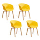 Contemporary Home Solid Back Arm Chair Leather Matte Finish Dining Chair Yellow Set of 4 Clearhalo ' kitchen&dining_furn' 'Dining Chairs' 'Dining Tables & Seating' 'dining_chair' 'Furniture' 'furniture_dining_chair' 'Kitchen & Dining Furniture' 'kitchen' 4468316