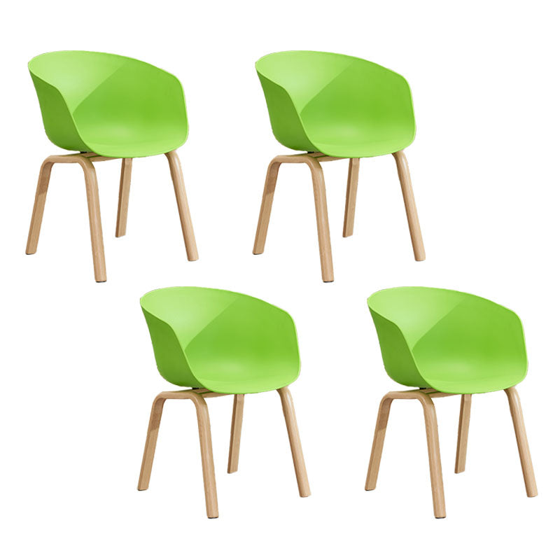Contemporary Home Solid Back Arm Chair Leather Matte Finish Dining Chair Green Set of 4 Clearhalo ' kitchen&dining_furn' 'Dining Chairs' 'Dining Tables & Seating' 'dining_chair' 'Furniture' 'furniture_dining_chair' 'Kitchen & Dining Furniture' 'kitchen' 4468320