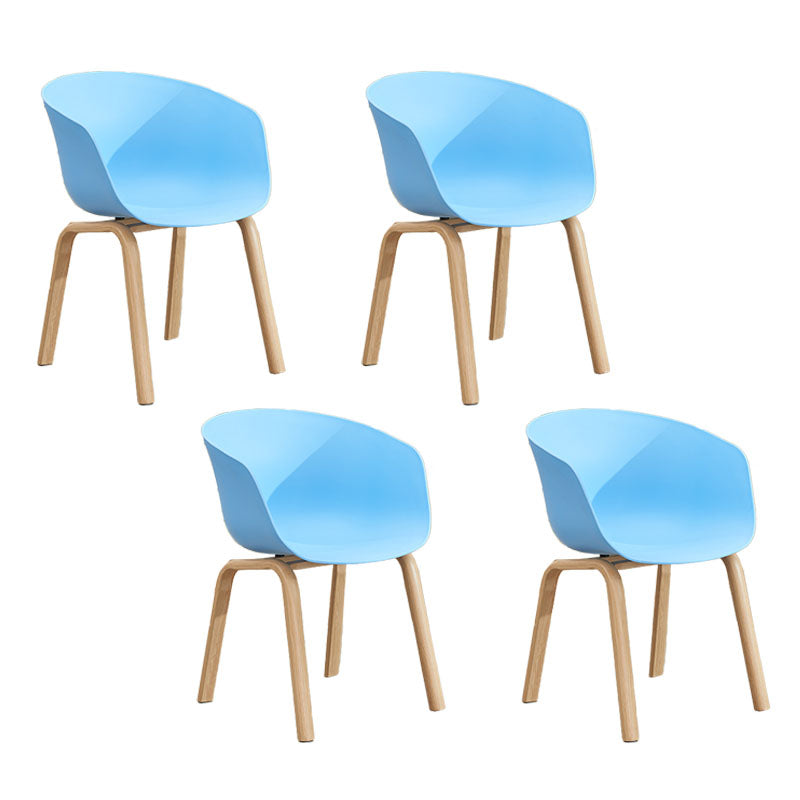 Contemporary Home Solid Back Arm Chair Leather Matte Finish Dining Chair Blue Set of 4 Clearhalo ' kitchen&dining_furn' 'Dining Chairs' 'Dining Tables & Seating' 'dining_chair' 'Furniture' 'furniture_dining_chair' 'Kitchen & Dining Furniture' 'kitchen' 4468322