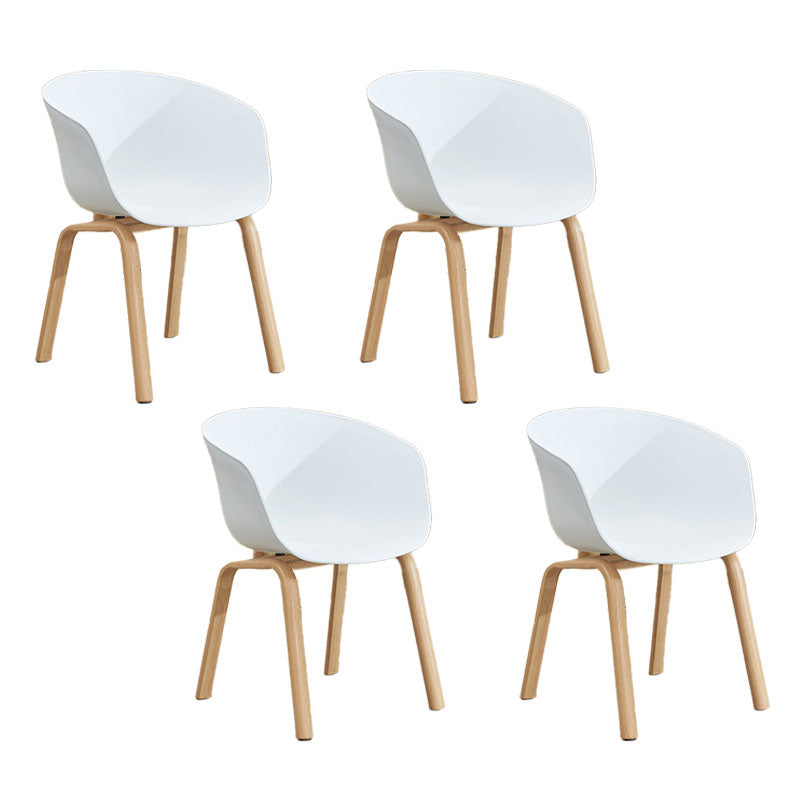 Contemporary Home Solid Back Arm Chair Leather Matte Finish Dining Chair White Set of 4 Clearhalo ' kitchen&dining_furn' 'Dining Chairs' 'Dining Tables & Seating' 'dining_chair' 'Furniture' 'furniture_dining_chair' 'Kitchen & Dining Furniture' 'kitchen' 4468324
