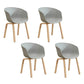 Contemporary Home Solid Back Arm Chair Leather Matte Finish Dining Chair Grey Set of 4 Clearhalo ' kitchen&dining_furn' 'Dining Chairs' 'Dining Tables & Seating' 'dining_chair' 'Furniture' 'furniture_dining_chair' 'Kitchen & Dining Furniture' 'kitchen' 4468326