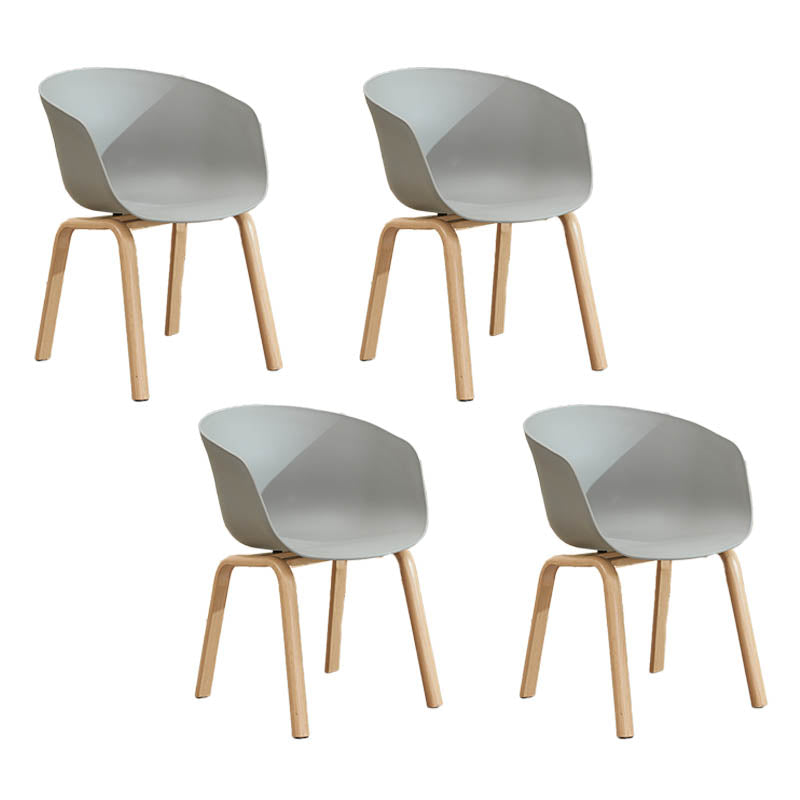 Contemporary Home Solid Back Arm Chair Leather Matte Finish Dining Chair Grey Set of 4 Clearhalo ' kitchen&dining_furn' 'Dining Chairs' 'Dining Tables & Seating' 'dining_chair' 'Furniture' 'furniture_dining_chair' 'Kitchen & Dining Furniture' 'kitchen' 4468326