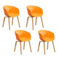 Contemporary Home Solid Back Arm Chair Leather Matte Finish Dining Chair Orange Set of 4 Clearhalo ' kitchen&dining_furn' 'Dining Chairs' 'Dining Tables & Seating' 'dining_chair' 'Furniture' 'furniture_dining_chair' 'Kitchen & Dining Furniture' 'kitchen' 4468328