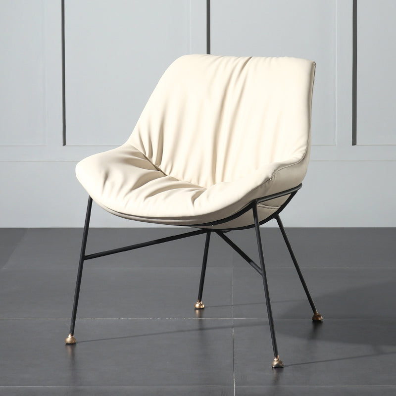 Contemporary Design PU Leather Dining Chairs Armless Solid Back Chair White 1 Piece Clearhalo ' kitchen&dining_furn' 'Dining Chairs' 'Dining Tables & Seating' 'dining_chair' 'furn' 'furn_dining_chair' 'Furniture' 'furniture_dining_chair' 'Kitchen & Dining Furniture' 'kitchen' 4468337