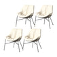 Contemporary Design PU Leather Dining Chairs Armless Solid Back Chair White 4 Piece Set Clearhalo ' kitchen&dining_furn' 'Dining Chairs' 'Dining Tables & Seating' 'dining_chair' 'furn' 'furn_dining_chair' 'Furniture' 'furniture_dining_chair' 'Kitchen & Dining Furniture' 'kitchen' 4468340