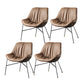Contemporary Design PU Leather Dining Chairs Armless Solid Back Chair Camel 4 Piece Set Clearhalo ' kitchen&dining_furn' 'Dining Chairs' 'Dining Tables & Seating' 'dining_chair' 'furn' 'furn_dining_chair' 'Furniture' 'furniture_dining_chair' 'Kitchen & Dining Furniture' 'kitchen' 4468346